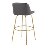 Toriano - Contemporary Fixed Height Barstool With Swivel And Round Footrest (Set of 2)