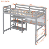 Loft Bed With Shelves, Desk And Writing Board