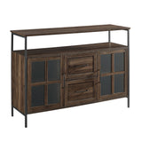 Modern 3 Door Buffet - Dark Walnut
