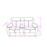 Blanche - Console Reclining Loveseat With LED Lights, Pillow Top Arms, Manual Recline, 2 Cupholders - White