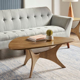 Triangle Wood Coffee Table Mid-Century Modern Design