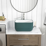 Square Vessel Bathroom Sink - Green
