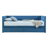 Corduroy Daybed With Two Drawers And Wood Slat