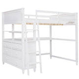 Loft Bed With Drawers With Desk And Shelves