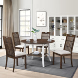 2 Pieces Set Dining Side Chair Rustic Modern Farmhouse Design Retro Design Easy To Assembly - Antique Dark Oak