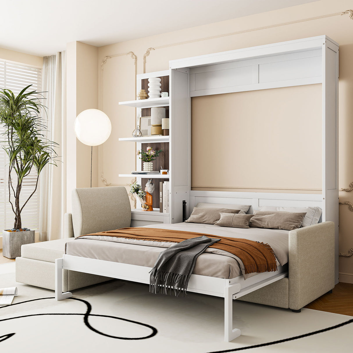 Murphy Bed With Sofa And Shelves