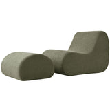 Curved Lounge Chair With Ottoman And High Resilience Foam