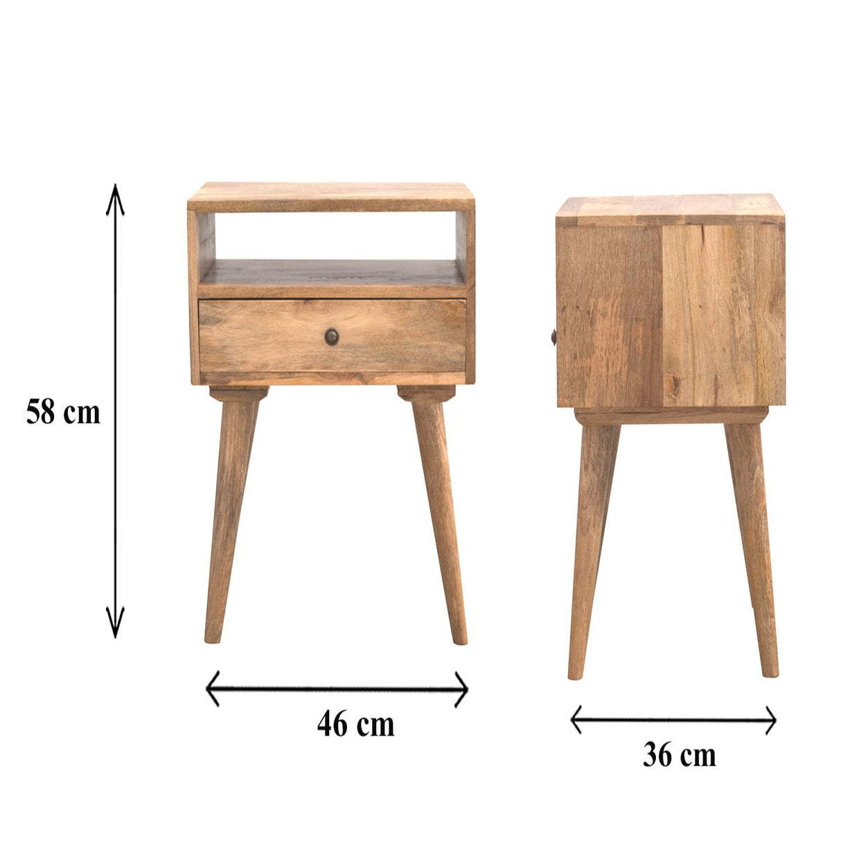 Nightstand With Open Slot - Oak