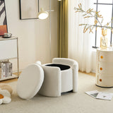 Cozy Boucle Storage Ottoman, Stylish Comfort With Hidden Storage