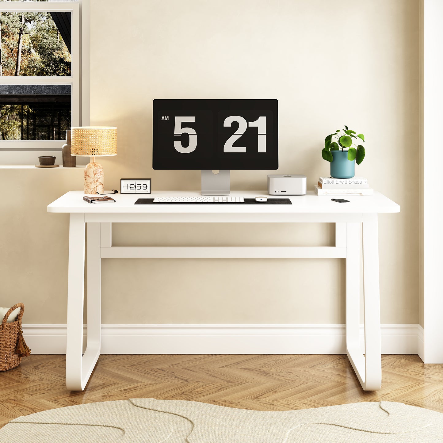 L47.2inch Computer desk table simple gaming table Home desk Student writing desk Bedroom desk workbench desk