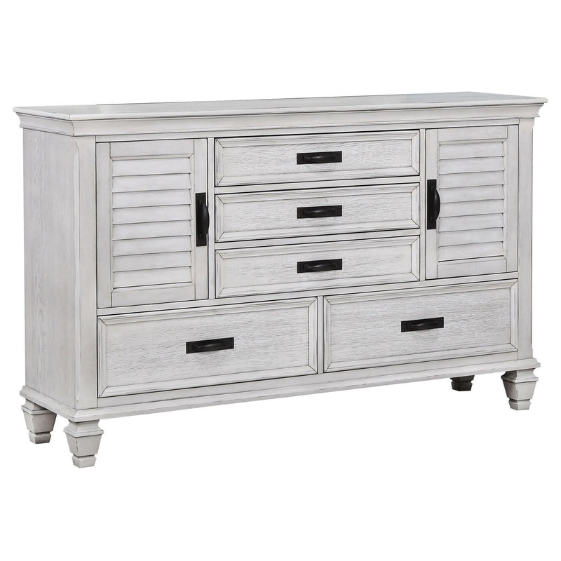Lockeford - 5 Drawer Dresser With Side Cabinets - White