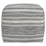 Carina - Square Woven Pouf - Black White