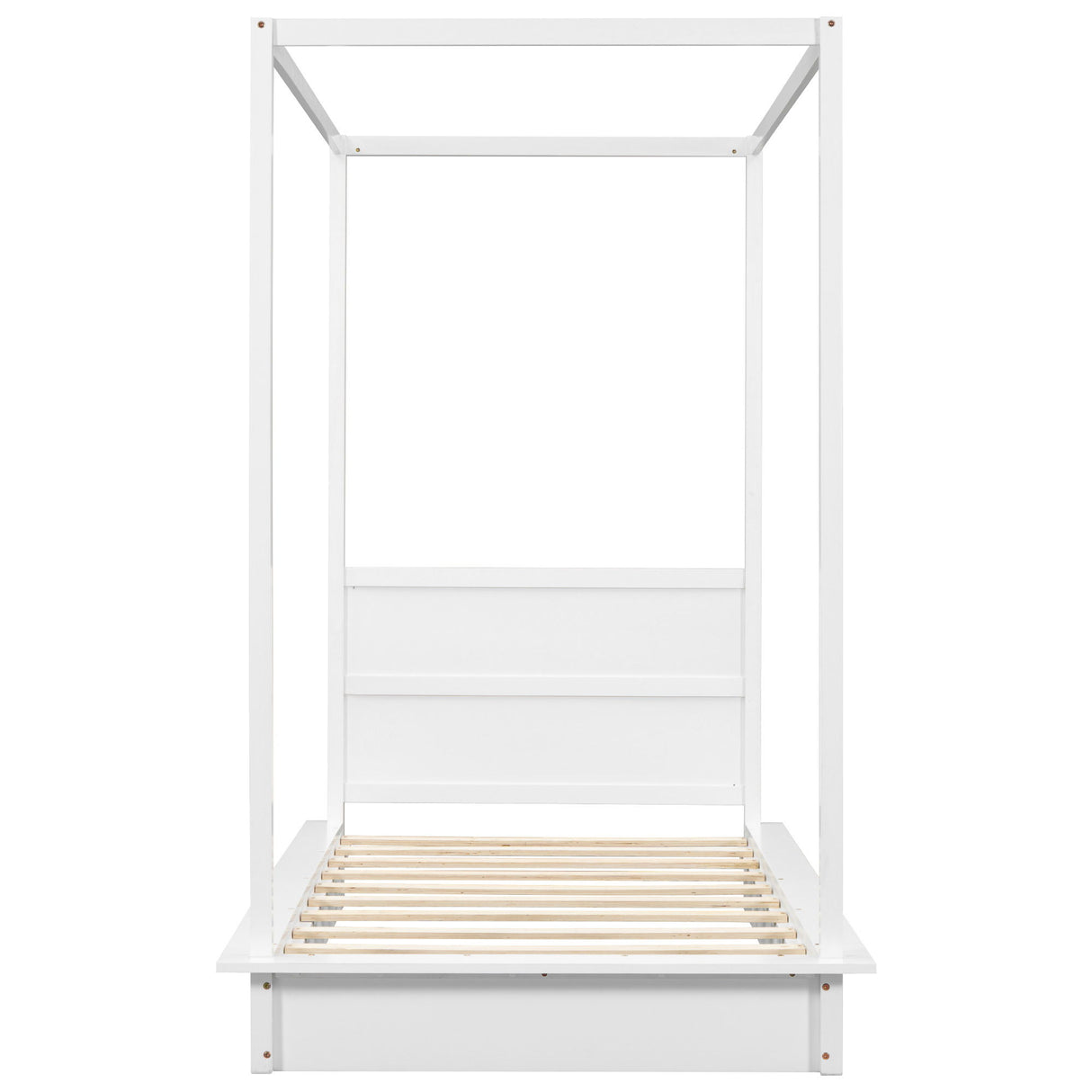 LED Canopy Bed, Canopy Platform Bed With Support Slats, No Box Spring Needed