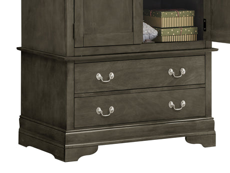 Elegant Traditional Armoire - Gray