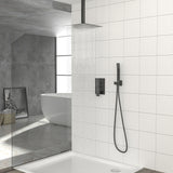 Luxury Dual Shower Head System 12" Ceiling Mount With Rough In Valve, Stainless Steel And Brass