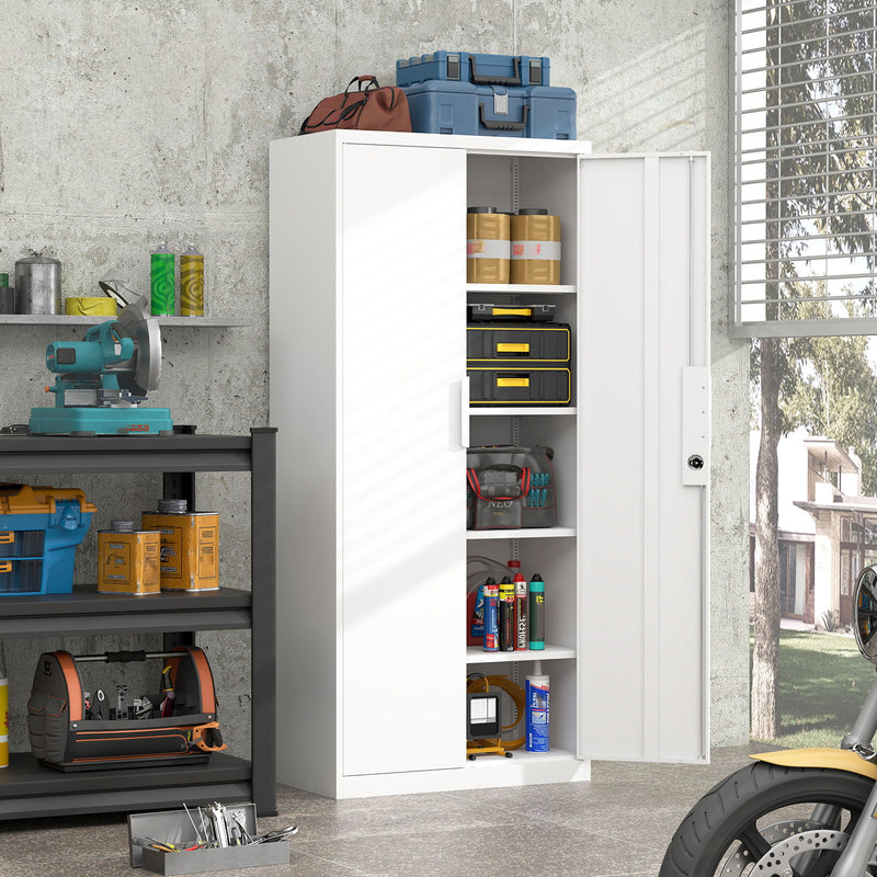 2 Door File Cabinet With Lock, 4 Adjustable Shelves, Heavy-Duty