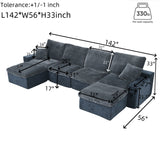 Modern Modular U Shaped Cloud Sectional Couch With Deep Seat And Comfy Chaise
