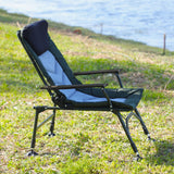 Camping Lounge Chair, Portable Folding Reclining Camping Chair With Adjustable Backrest For Indoor And Outdoor Camping Beach Hiking Fishing - Green / Black