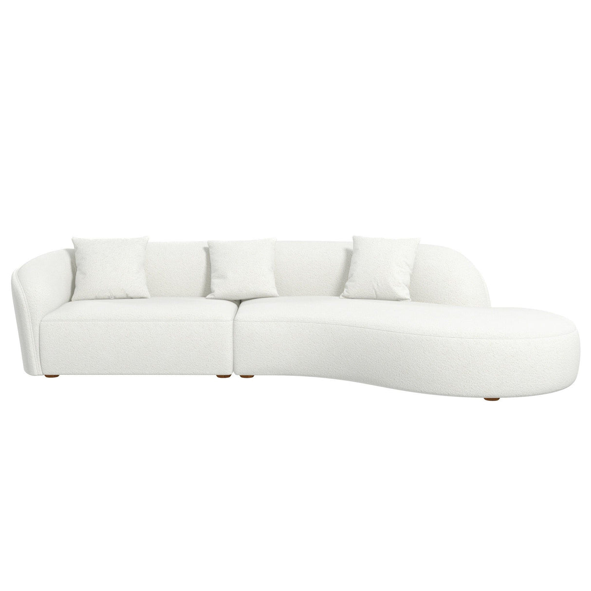 Elijah - Japandi Curvy Sectional Sofa - Beige