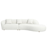 Elijah - Japandi Curvy Sectional Sofa - Beige
