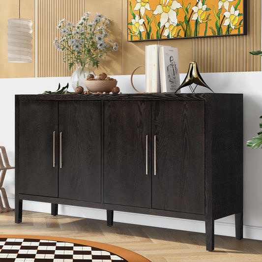 U-STYLE  Storage Cabinet Sideboard Wooden Cabinet with 4 Metal handles ,4 Shelves and 4 Doors for Hallway, Entryway, Living room