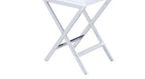 Coleen - Accent Table - White / Chrome
