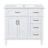 Modern Bathroom Vanity With Ceramic Sink, Soft Close Storage Cabinet