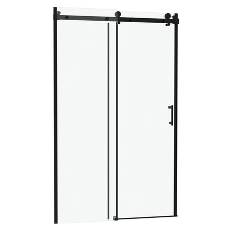 Modern Single Slide Shower Door, Tempered Glass, Stainless Steel Frame
