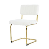 Modern Light Luxury Dining Chair With Metal Legs And Bow Design