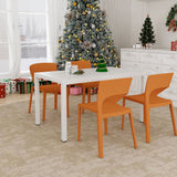 4 Piece Set Of Modern Designed Single Chairs With Long Table