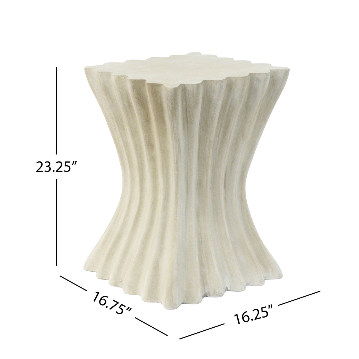 Mgo Archaistic Wavy Side Table - Antique Sandstone