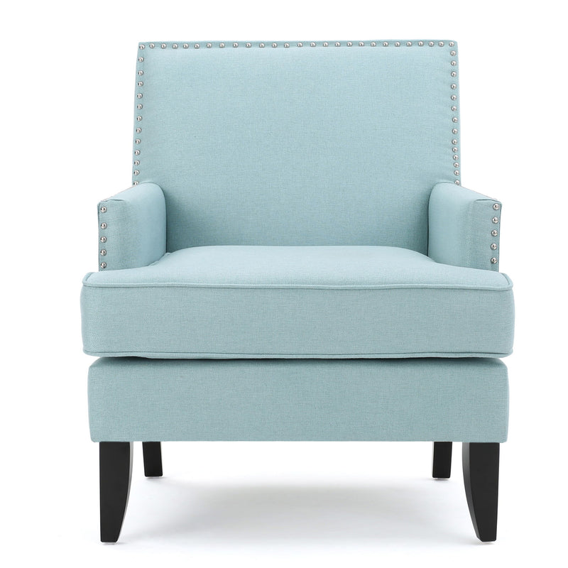 Serenada - Upholstered Fabric Club Chair With Nailhead Trim And Tapered Birch Legs
