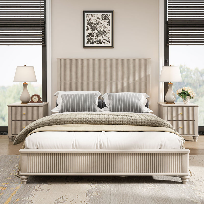 Platform Bed Frame With Tall Headboard