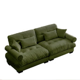Modern Oversize Sofa With Cloud Like Comfort, Featuring Waist And Throw Pillows