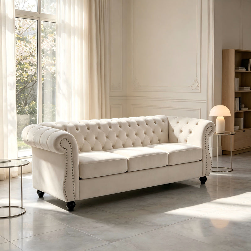 Chesterfield 3 Seater Sofa With Rolled Arms