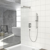Modern Shower System With Adjustable Slide Bar, Stainless Steel And Brass Construction