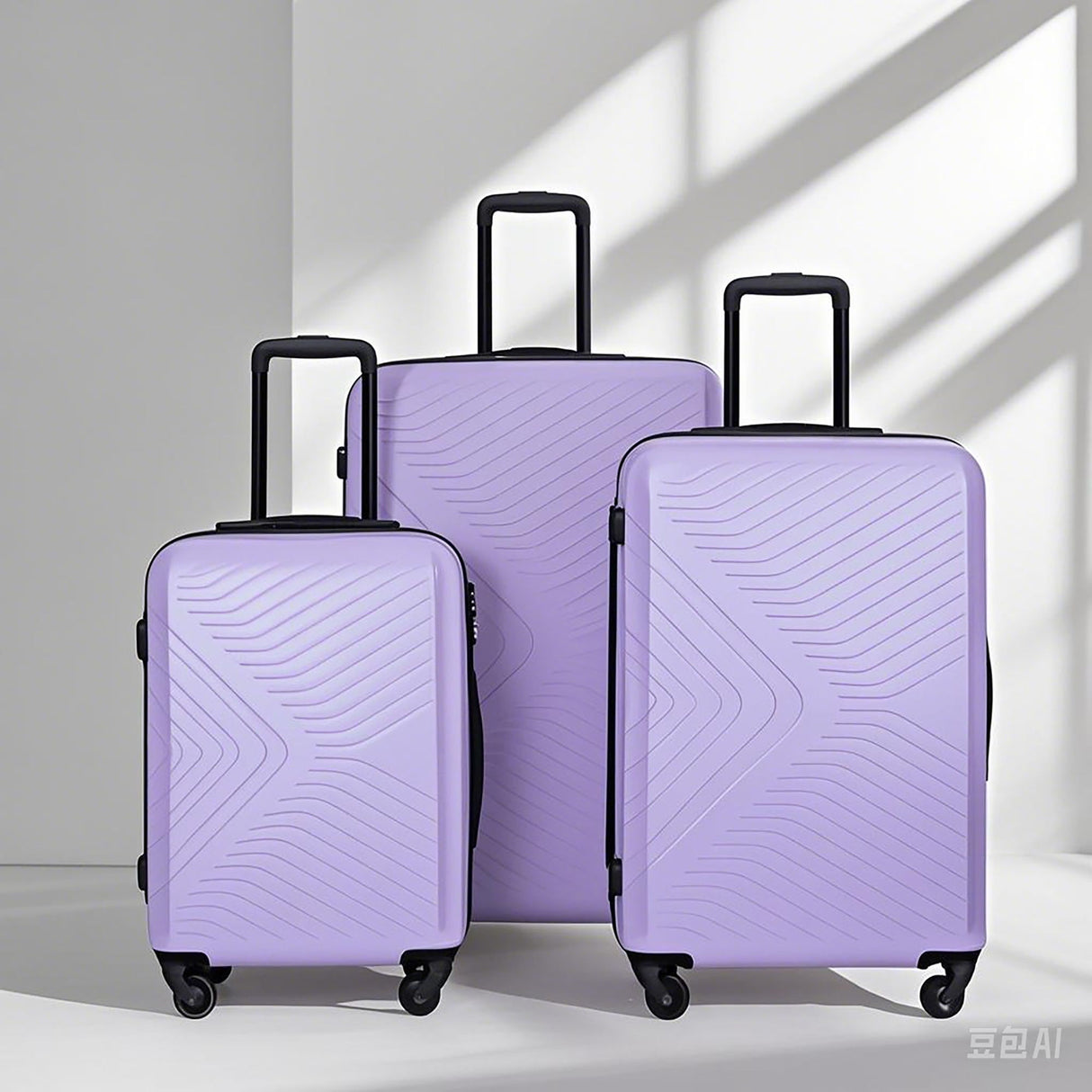 3 Piece Luggage Sets Lightweight Suitcase With Two Hooks, Spinner Wheels, Tsa Lock, Durable Hard Shell