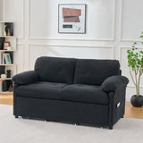 Convertible Pull Out Sofa Bed Queen Size, 3 In 1 With Side Storage