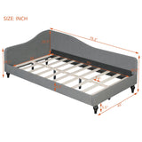 Modern L Shaped Linen Daybed With Legs