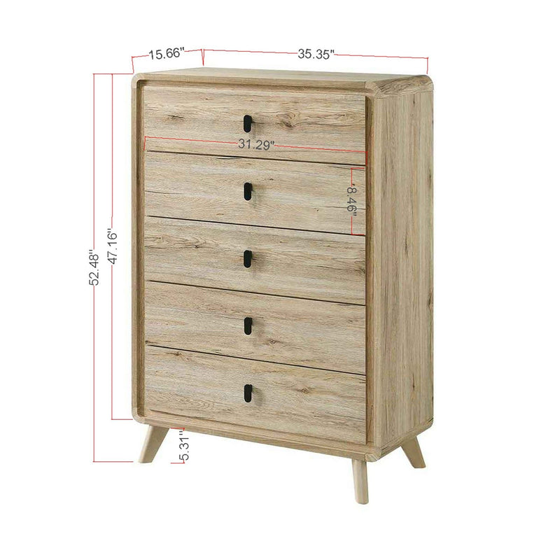 Chest With 5 Drawers - Beige