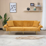 Luxury Corduroy Foldable Double Sofa Bed With Folding Armrests