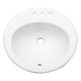 20 X 18" Modern Ceramic Oval Undermount Bathroom Sink With 3 Faucet Holes - White