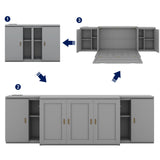 Murphy Bed With Shelves, Cabinets And USB Ports
