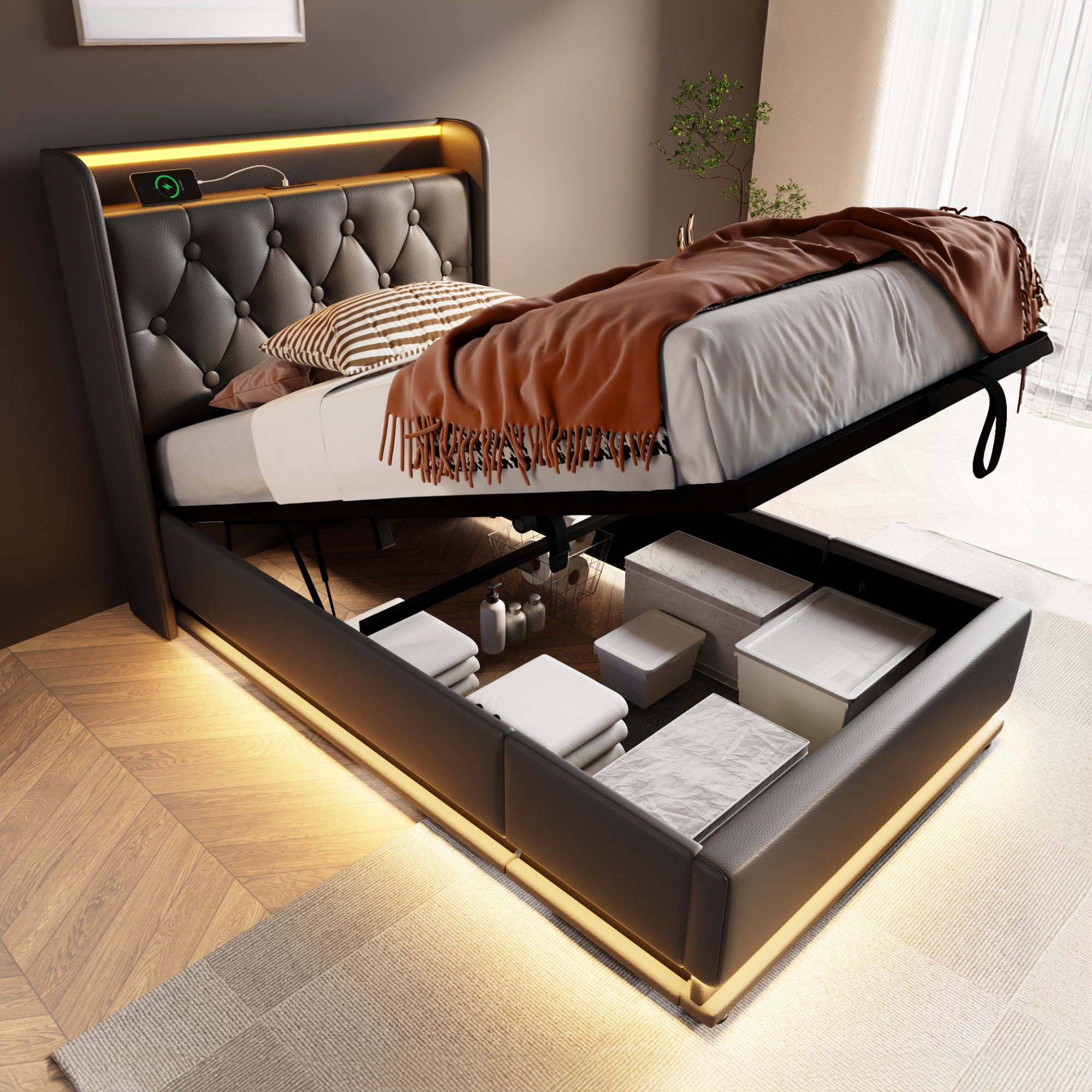 Artistry At Home Upholstered Bed - Thumbnail 4