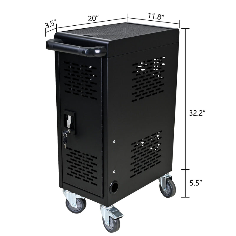 16 Bay Mobile School Charging Cart Station For book, Tablet And Laptop Computer With Power Strip Included