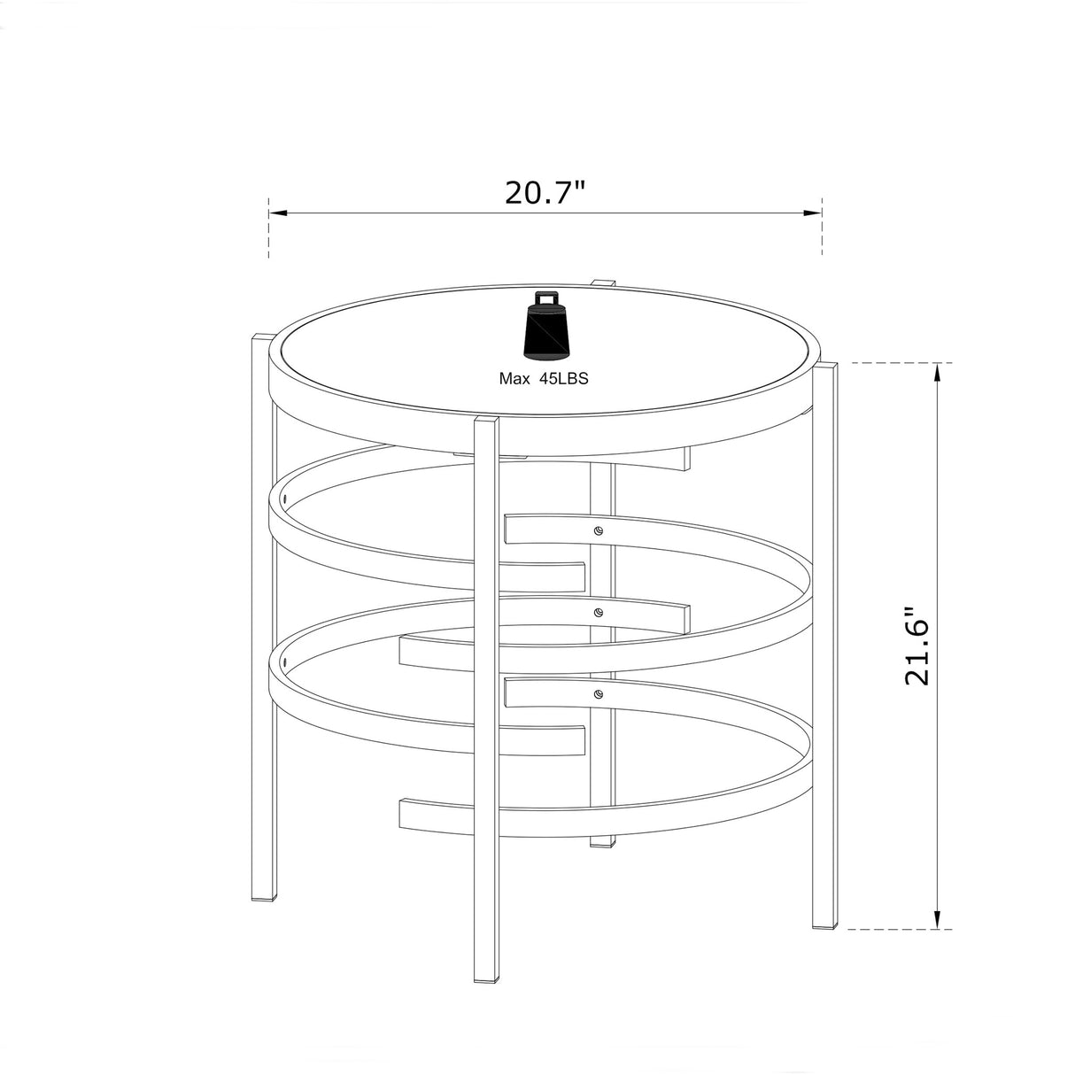 Round Table With Sintered Stone Top And Sturdy Metal Frame