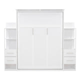 Murphy Wall Bed With Shelves, Drawers And LED Lights