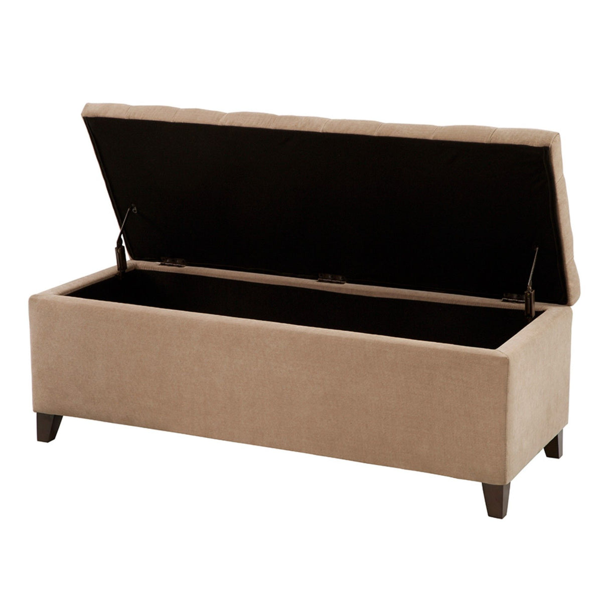 Elegant Design Tufted Top, Soft Close Storage Bench, Upholstered Fabric Solid