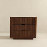 Lola - Nightstand 3 Drawer - Brown / Walnut