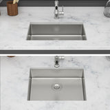 Ada-Compliant 23" Undermount Sink, Low Depth Single Bowl - Brushed Nickel